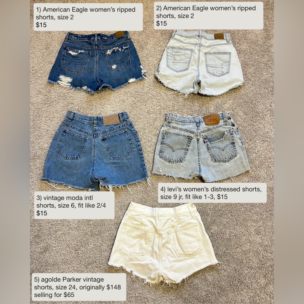 Multiple Women’s Denim Shorts - Blue, White